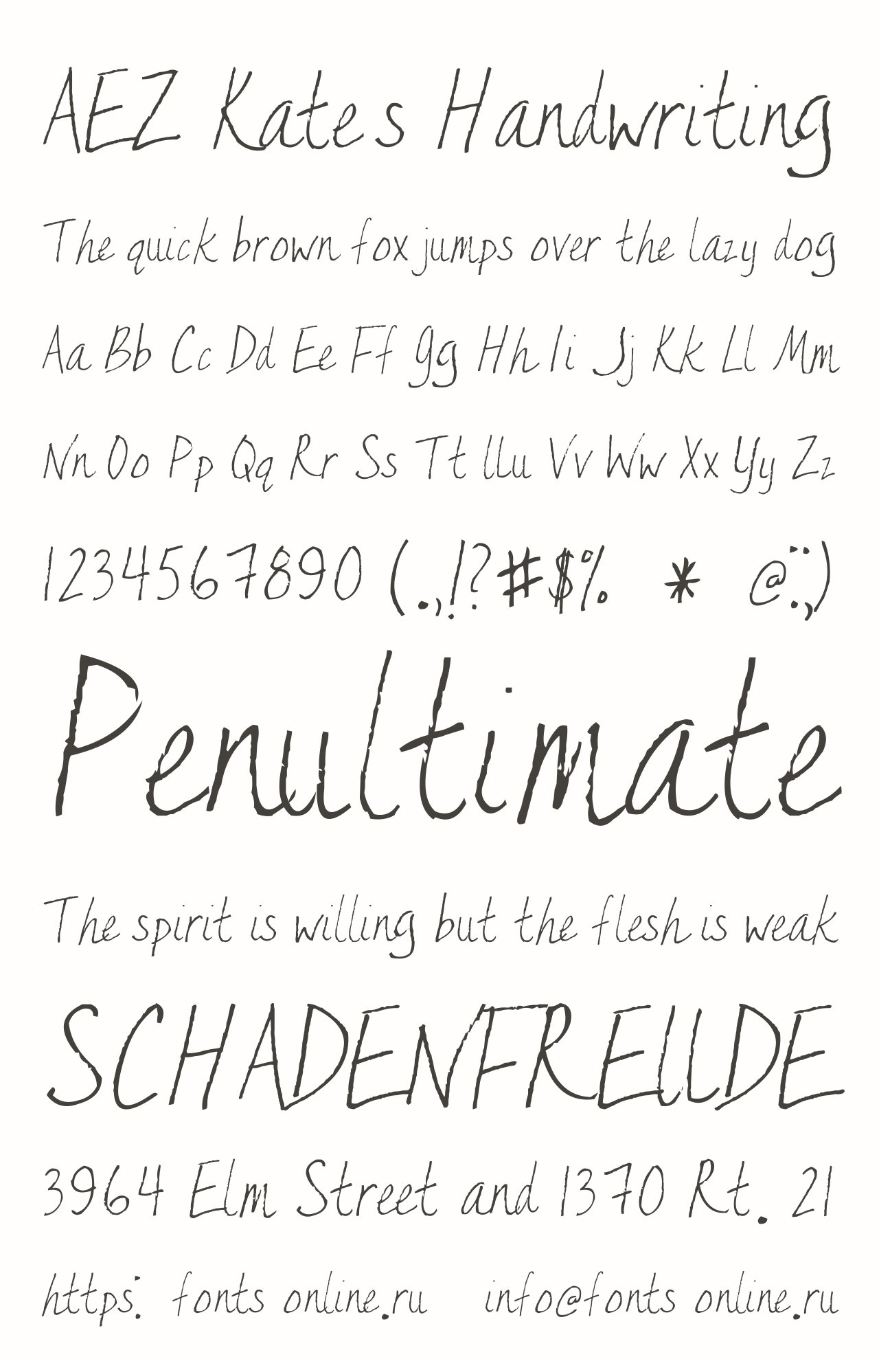 AEZ Kate\u0027s Handwriting Free Font Download